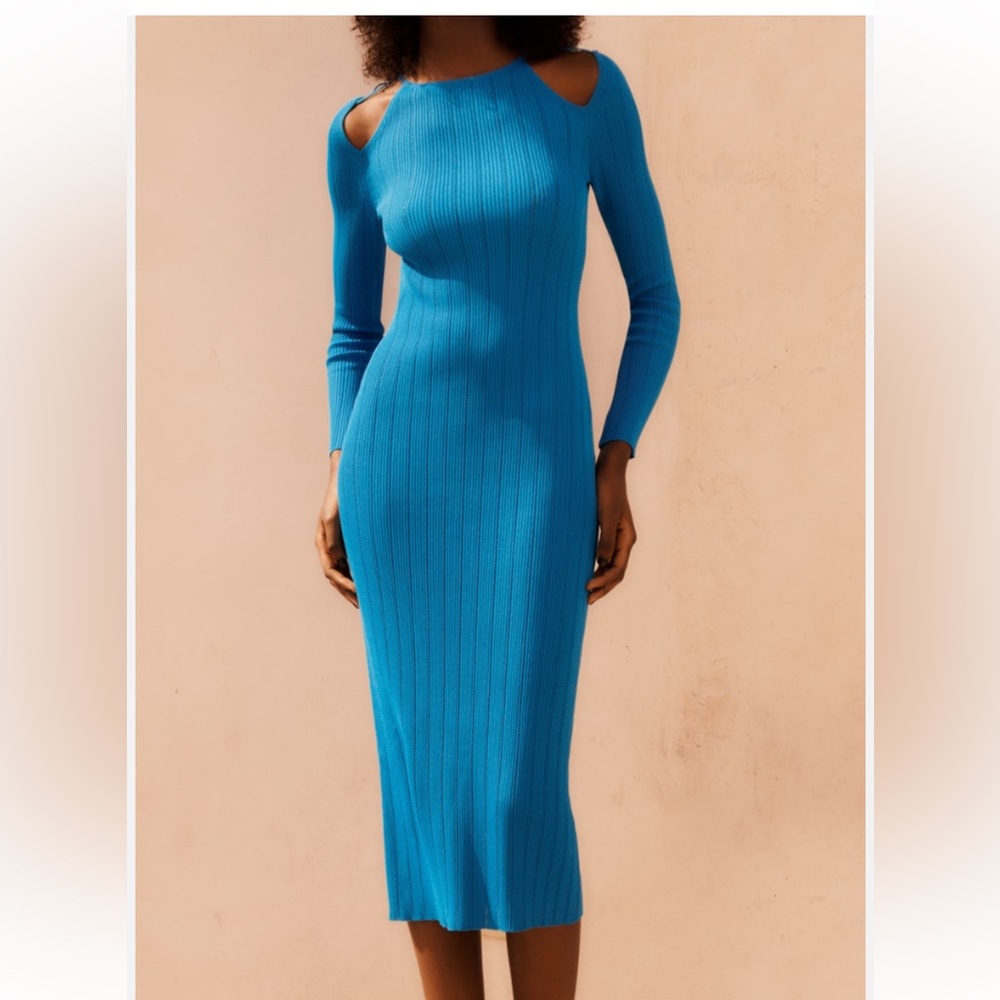 Never Worn Zara midi knit cut out dress